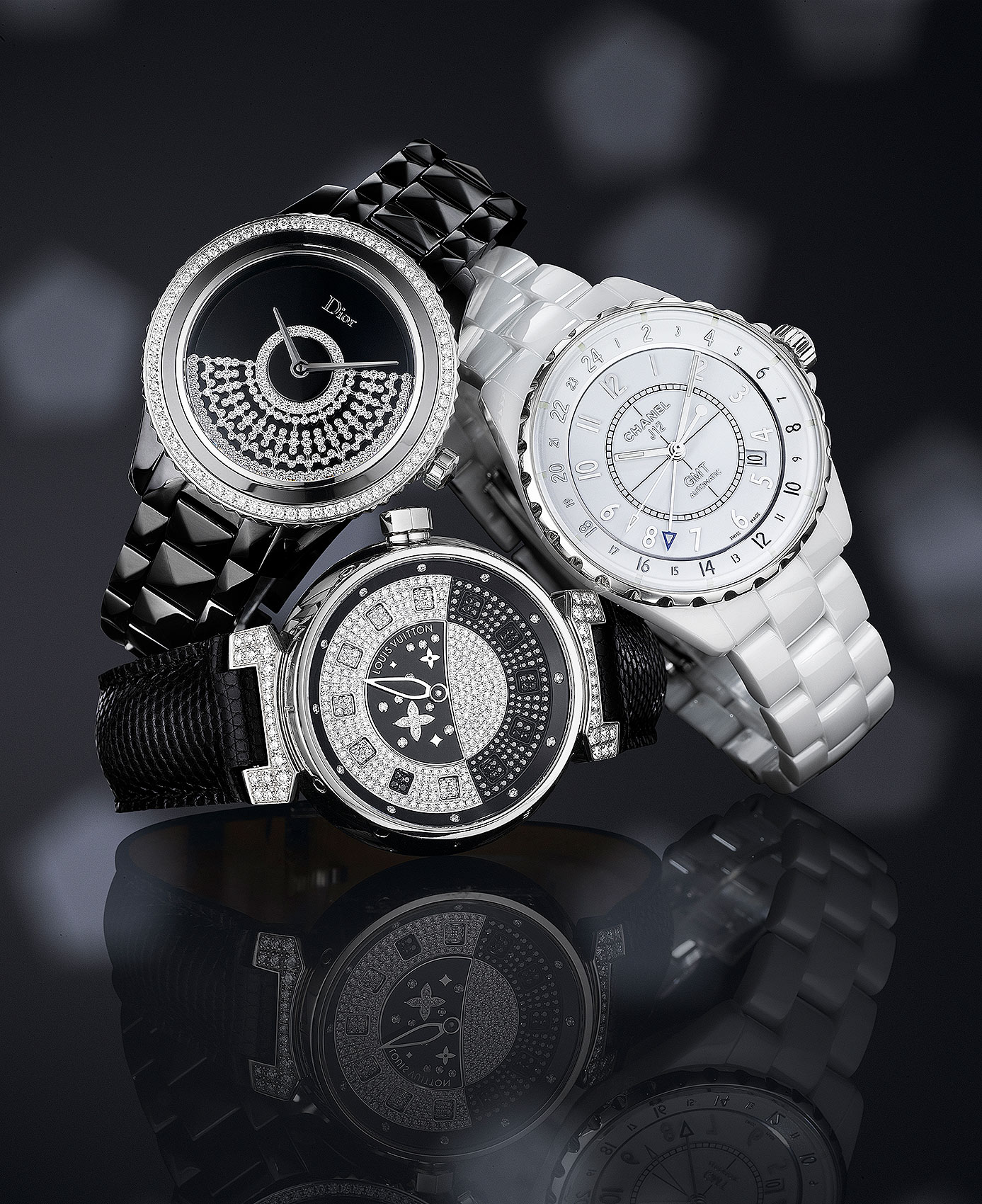 Black and White Timepieces