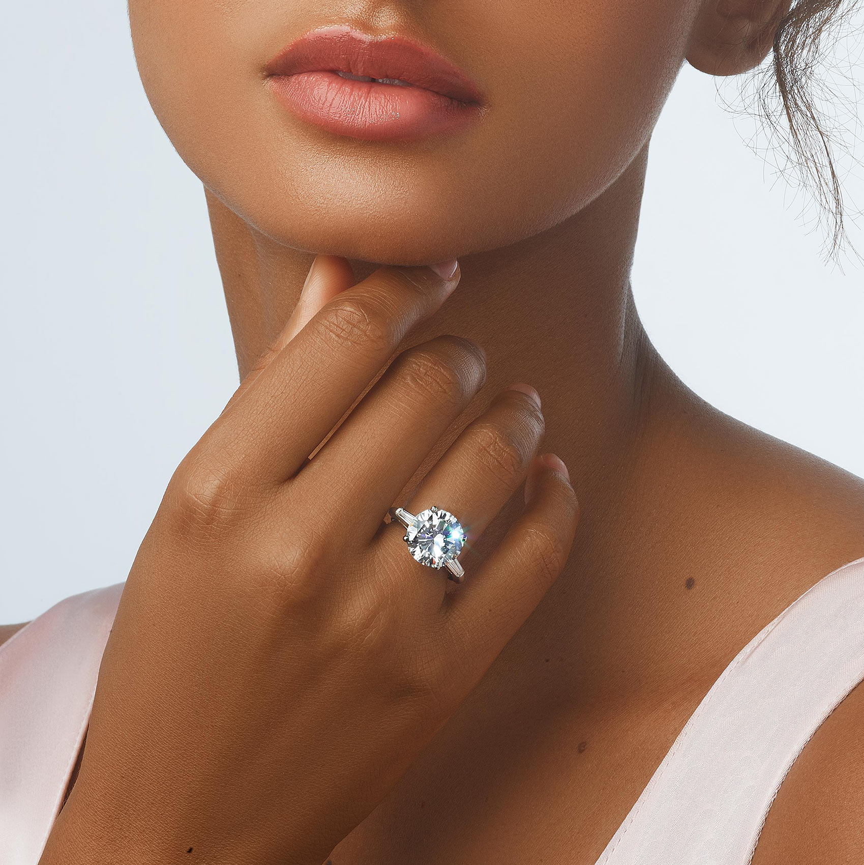 Round Diamond Ring on model