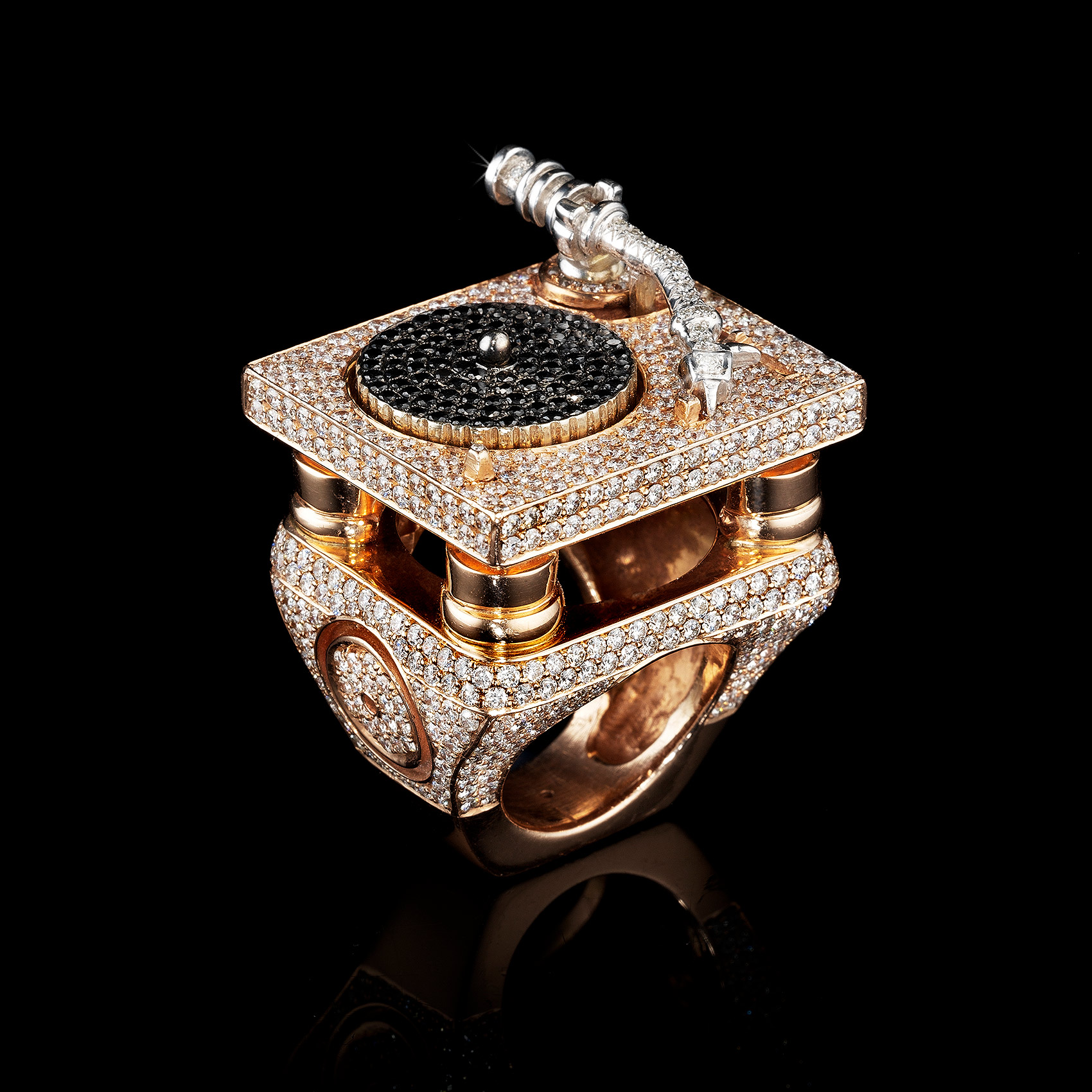 Diamond Encrusted Turntable Ring