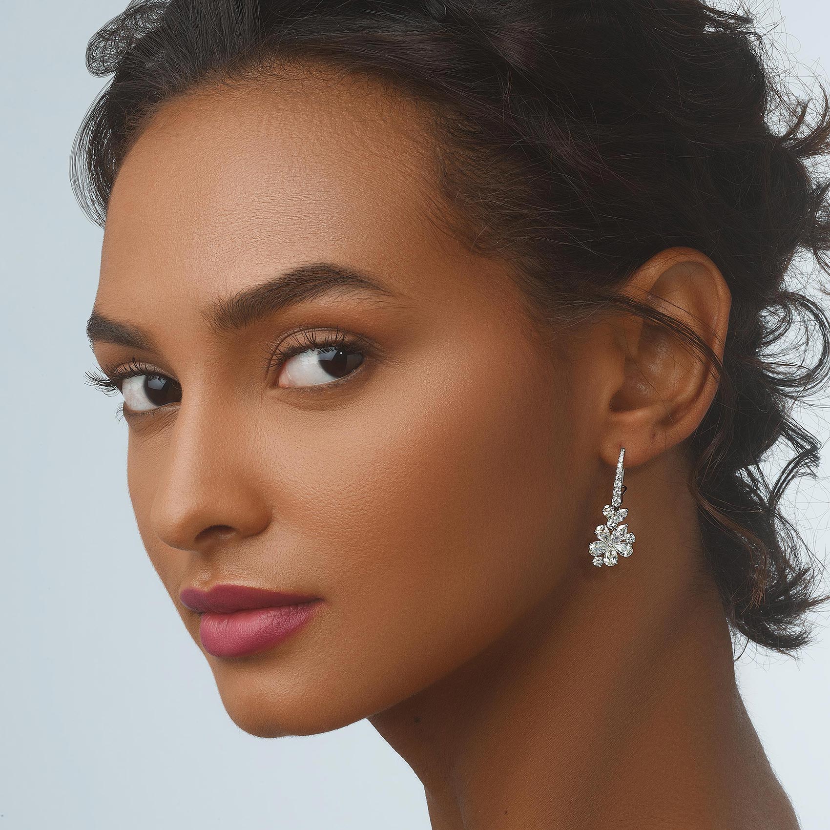 Diamond Earring on Model