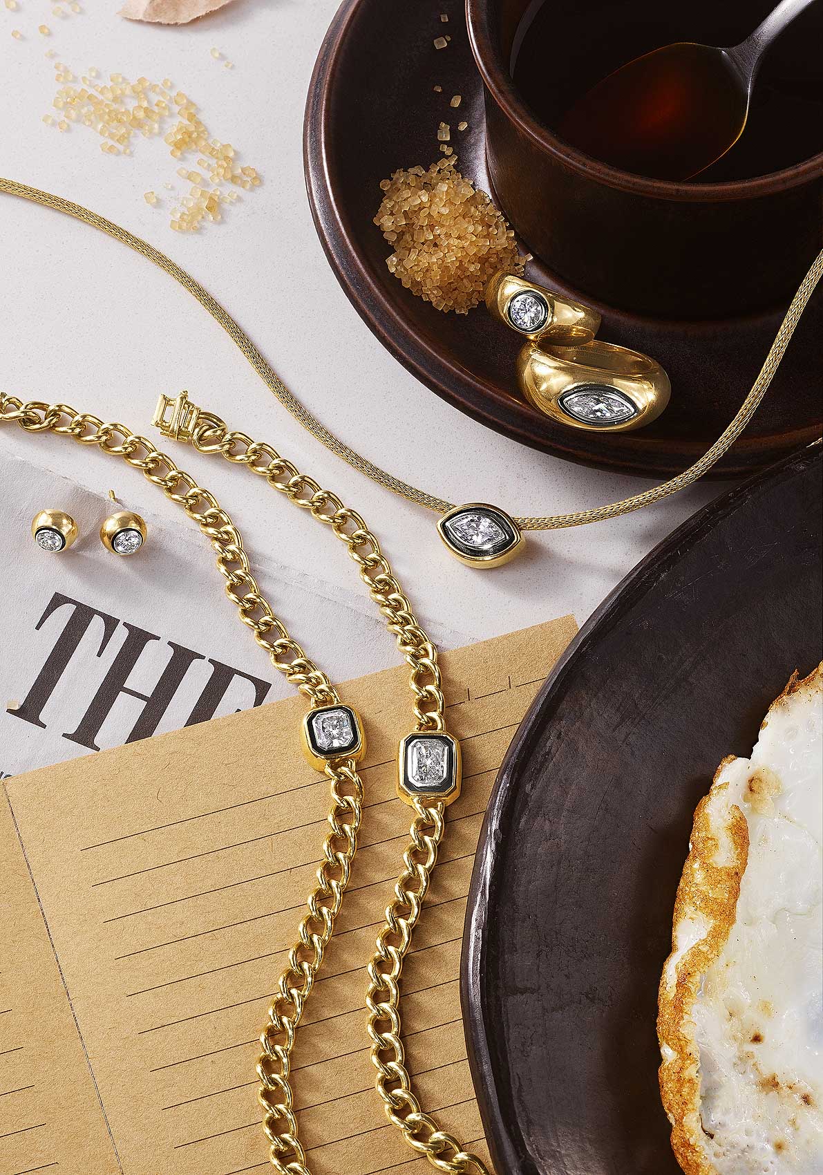 Gold Necklace With Coffee