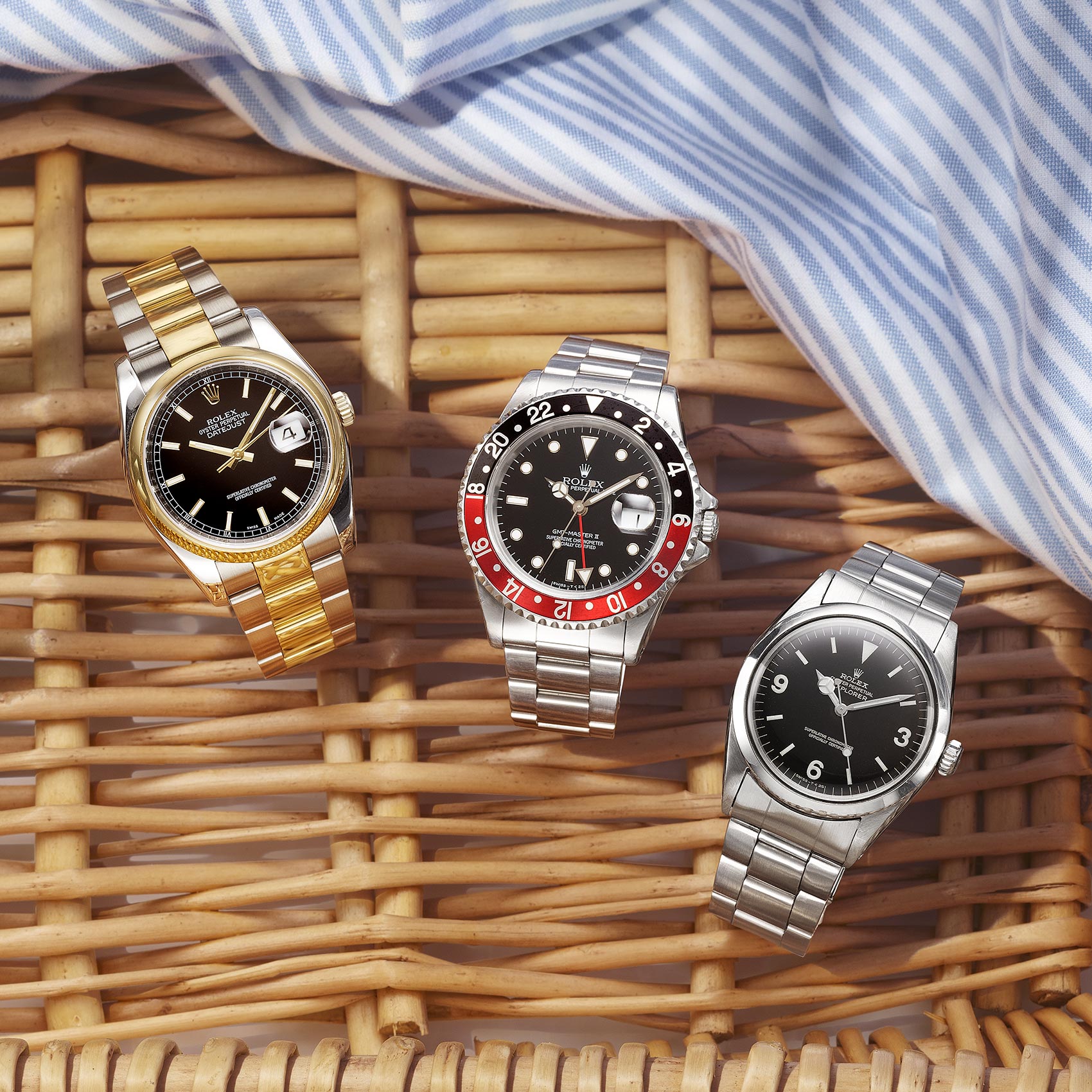 Rolex Watches in Basket