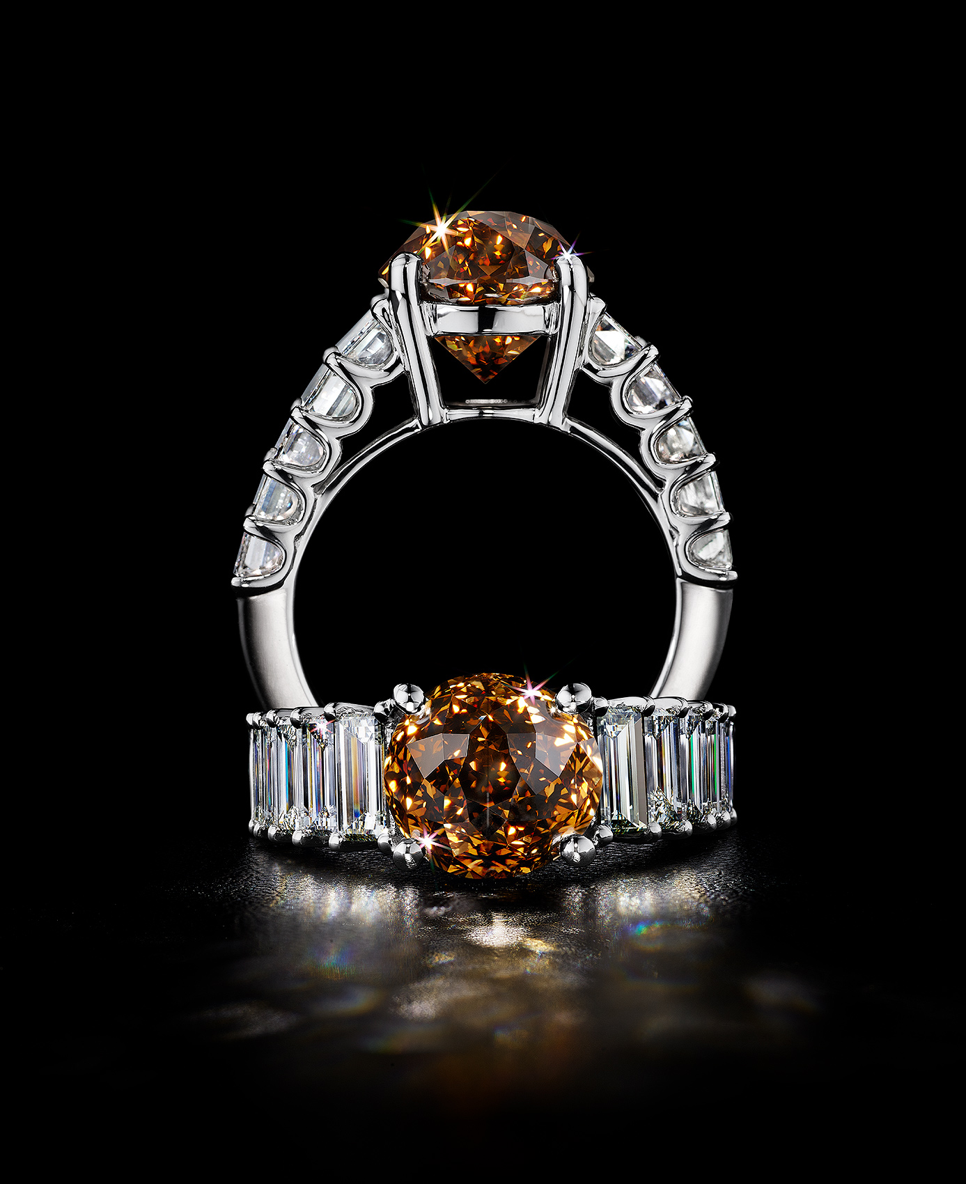 Sparkling Brown Diamond Ring